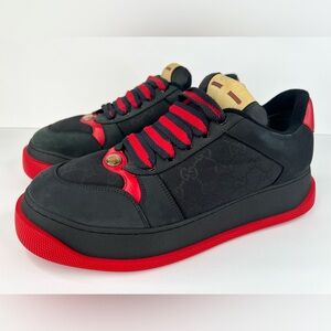 GUCCI Screener Men's GG Enamel Supreme Chunky Sneakers UK 11.5 - US 12 - EU 45.5